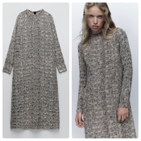 Zara Knit Midi Dress New - Picture 1 of 7